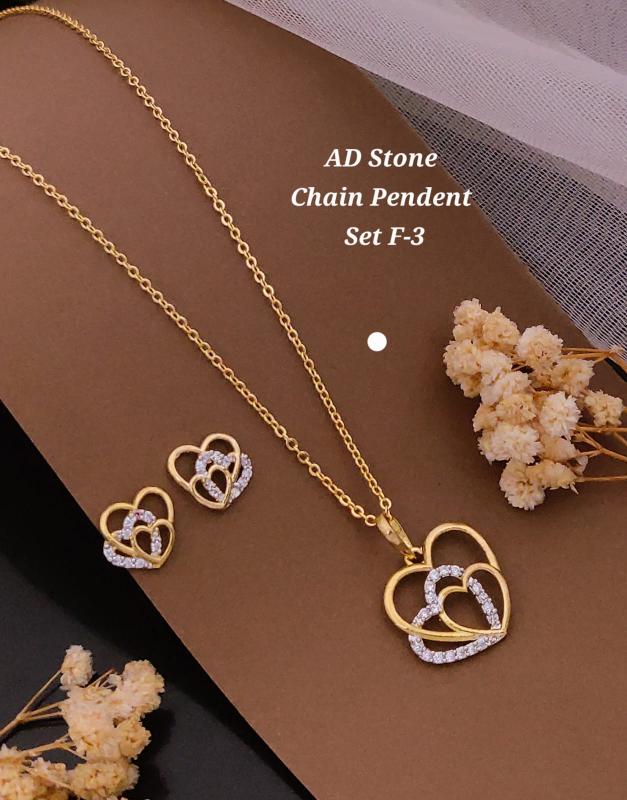 Ad stone chain pendent set F 3 Imitation jewellery manufacturers in Ahmedabad